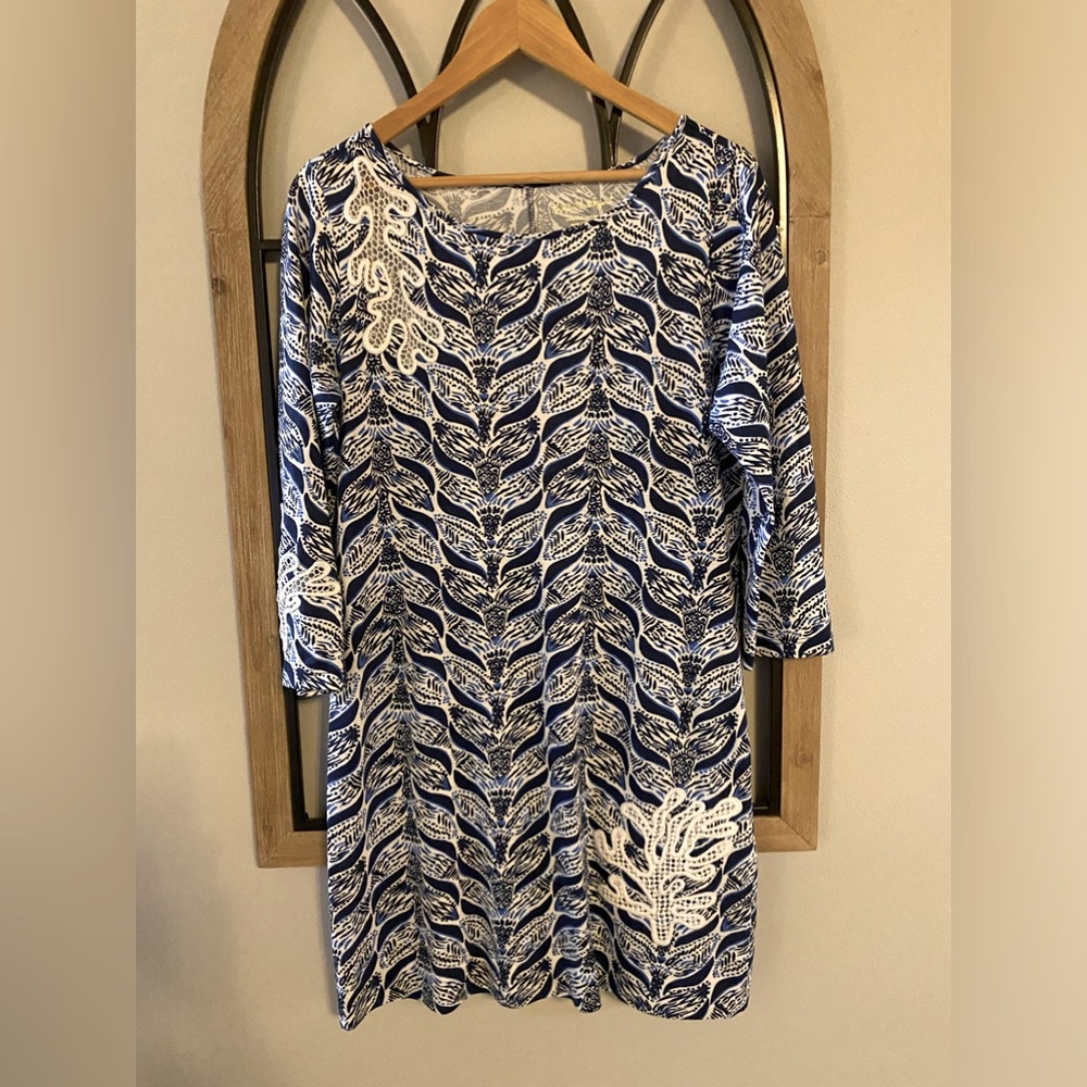 Lilly Pulitzer Navy and White Printed Mini Dress